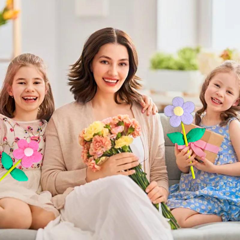 1PC Plush Fabric Flower Creative Fabric Flower Desktop Decoration Fake Flowers Flower Branch Ornaments 23cm