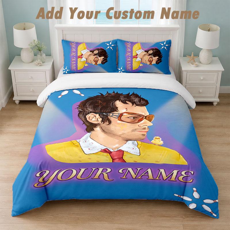 Bettwäsche-Set 1 Bettbezug 2 Kissenbezüge Harry Styles Aufdruck Weiche Bettwäsche Schlafzimmer Dekoration