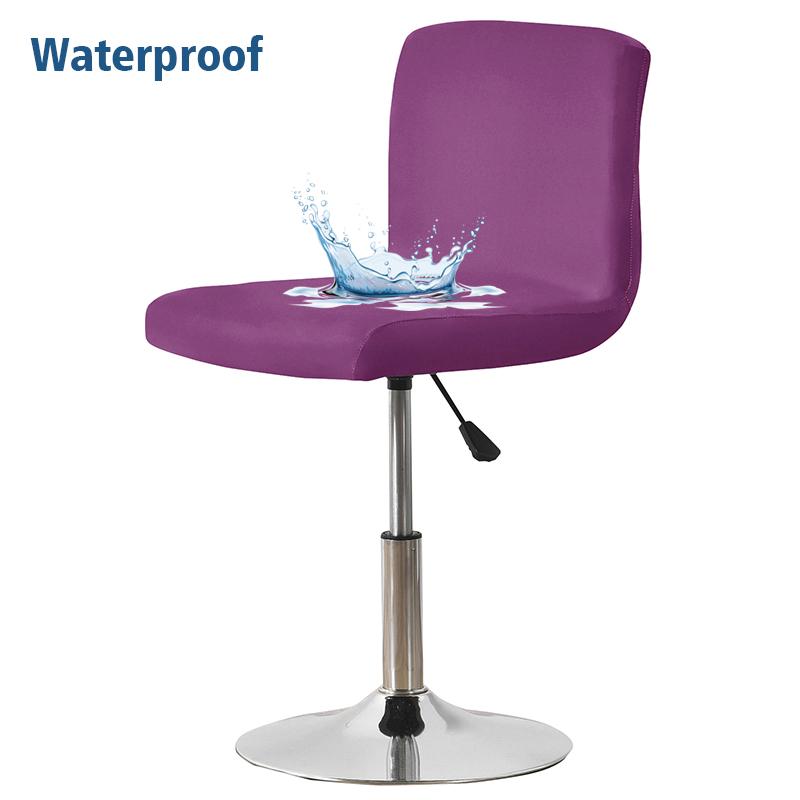 Wasserdichter Barhocker Stuhlbezug Kurze Rückenlehne Büro Drehstuhl Husse Elastischer Sitzbezug für Hotel Bankett Essen