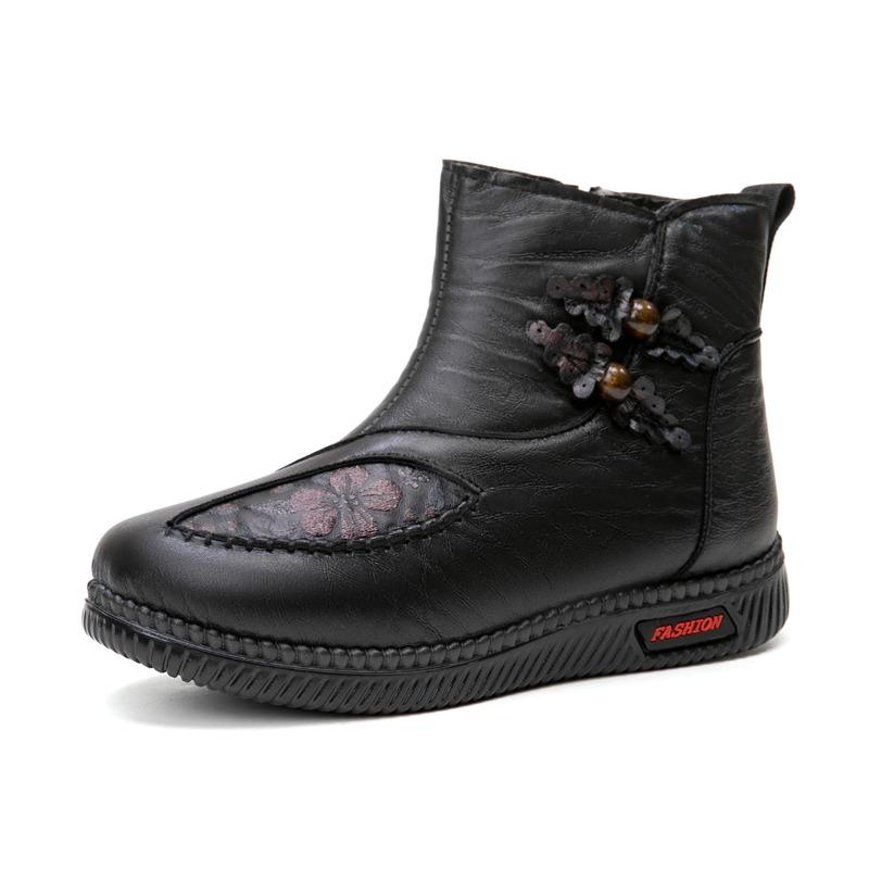 Γυναικεία Παπούτσια με Φλις, Ζεστά Παπούτσια, Αντιολισθητικές και Αδιάβροχες Μπότες Χιονιού με Μαλακή Σόλα