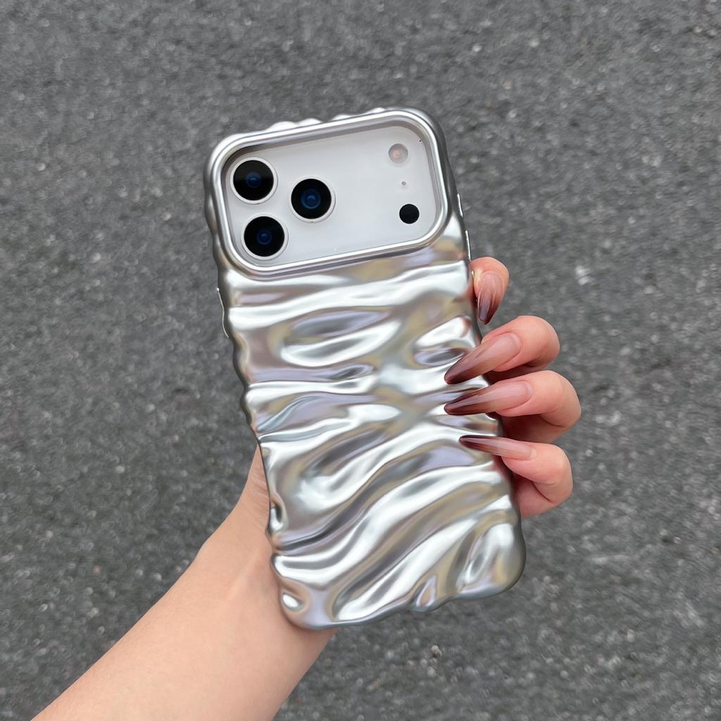 Matte Electroplated 3D Wrinkle Texture Case for iPhone 17 Pro Max Apple 16 15/14 High-end Feel