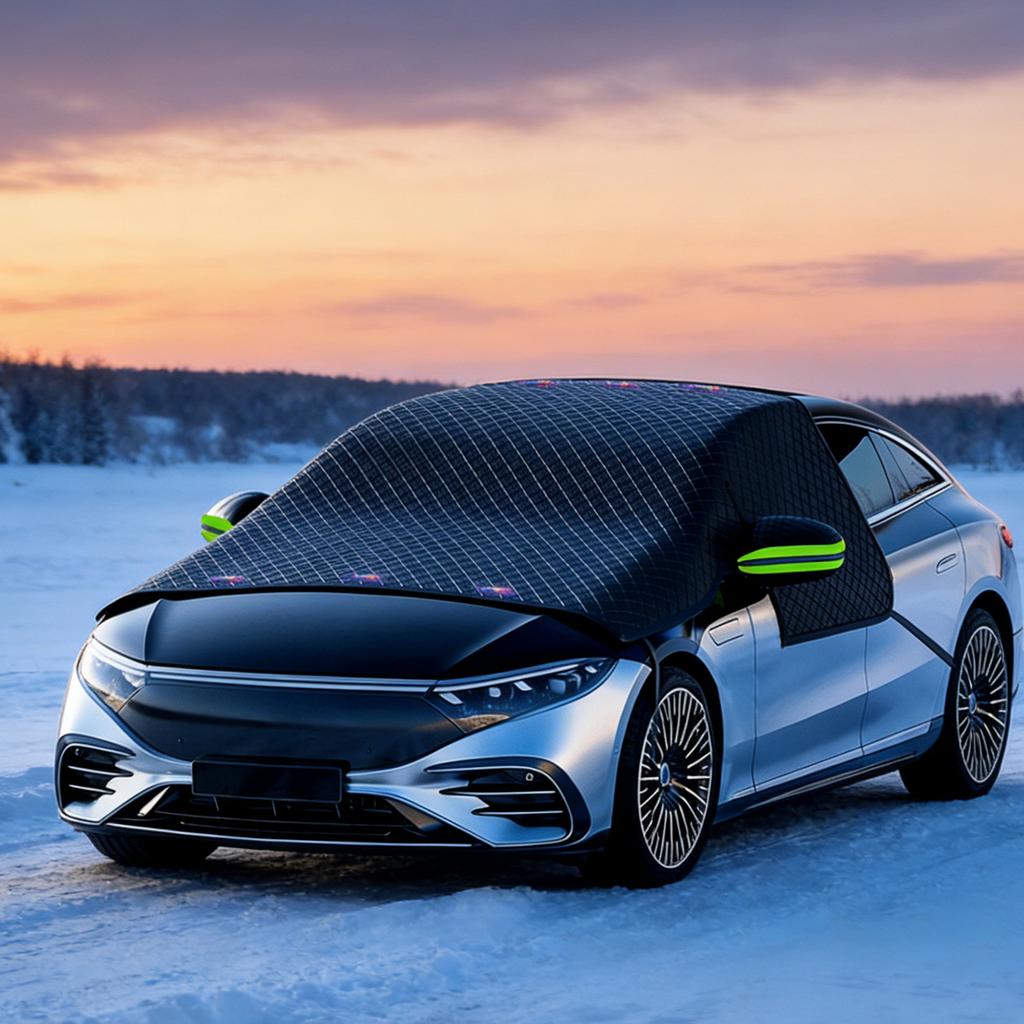 Winter Auto Schneedecke, Magnetische Befestigung, Verdickte Halbe Autoabdeckung, Frost Und Schnee, Windschutzscheiben-Schneedecke