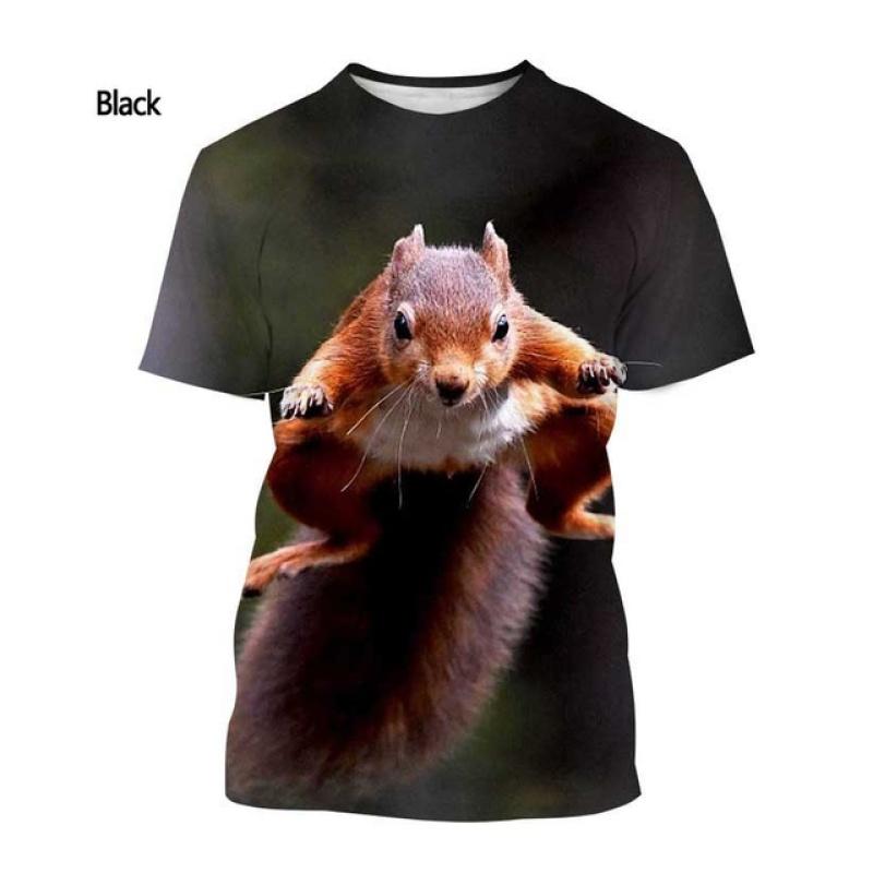 

Футболка с белкой, модная мужская и женская летняя повседневная футболка с короткими рукавами и 3D принтом животных S
