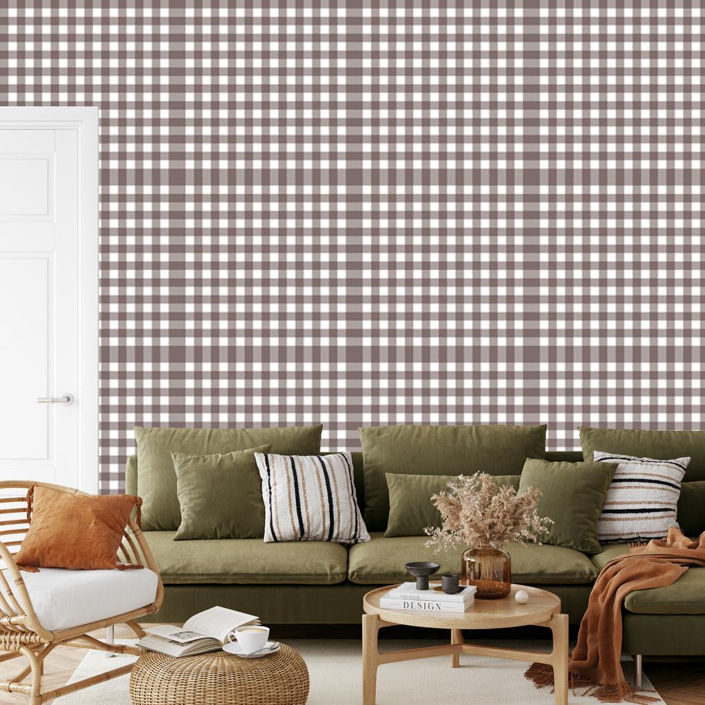 Wallpaper Fabric Pattern Red and Light Gray 50x1000