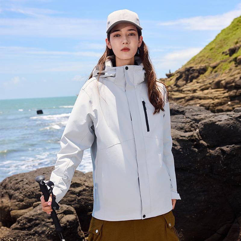 

Пуховик 90 три в одном мужской и женский ветрозащитный и водонепроницаемый съемный уличный пуховик теплая рабочая куртка 5XL светло-серый