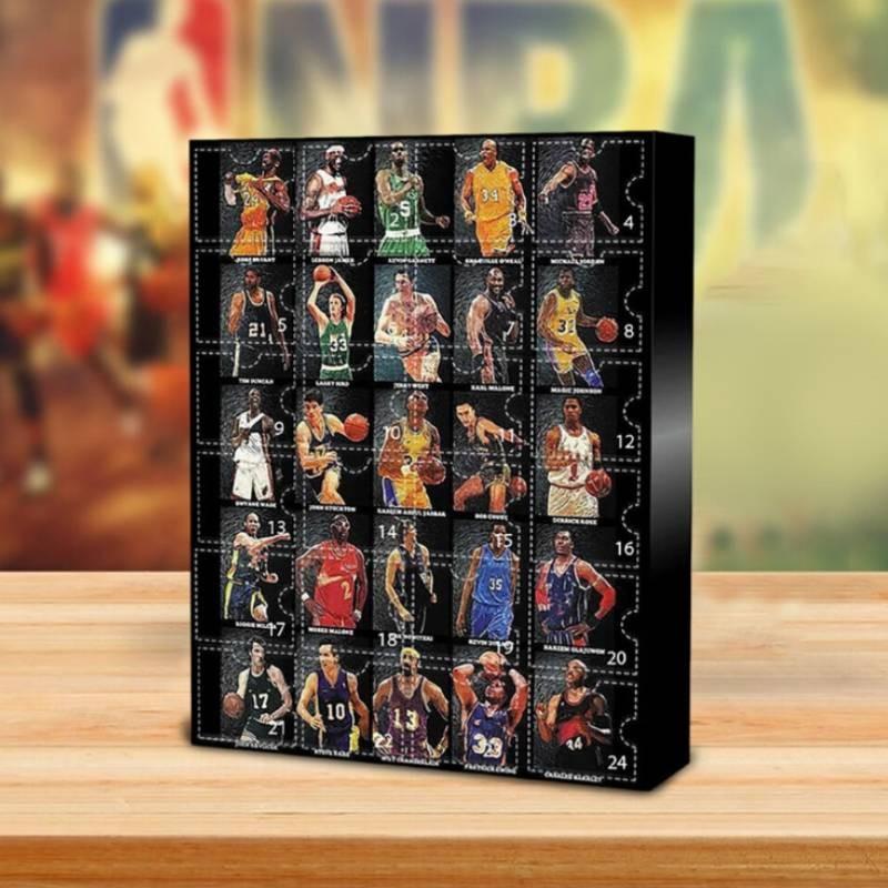 Star Pvc Basketball Doll Ornament Christmas Countdown Calendar Box Blind