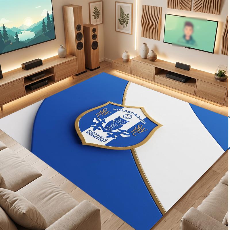 Tappeto in Cristallo di Velluto con Stampa del Sheffield Wednesday Football, Comodo Assorbente d'Acqua Antiscivolo per Pavimenti Interni