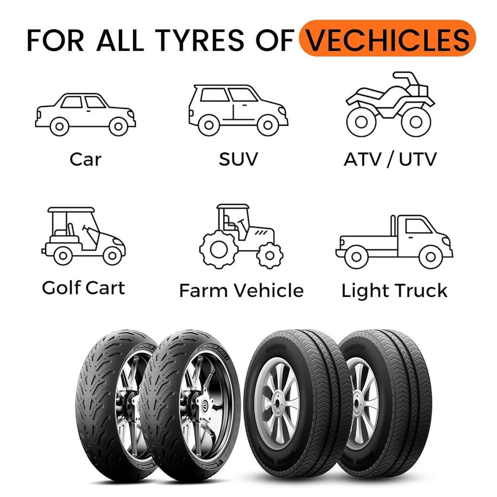 Universal Tubeless Tyre Puncture Kit | (Strip-Based) | Flat Tyre Repair Tool for Cars, Bikes, Trucks, Autos | Easy To Use | Emergency Tire Kit