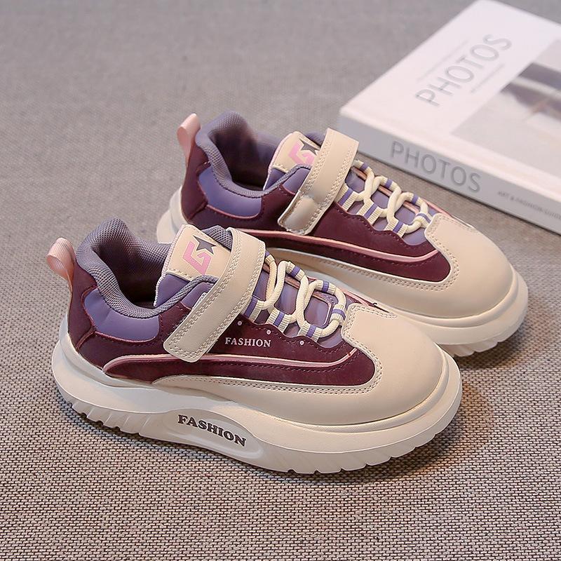 Girls shoes 2025 autumn new children's soft-soled sports shoes medium and large children and girls non-slip lightweight casual board shoes