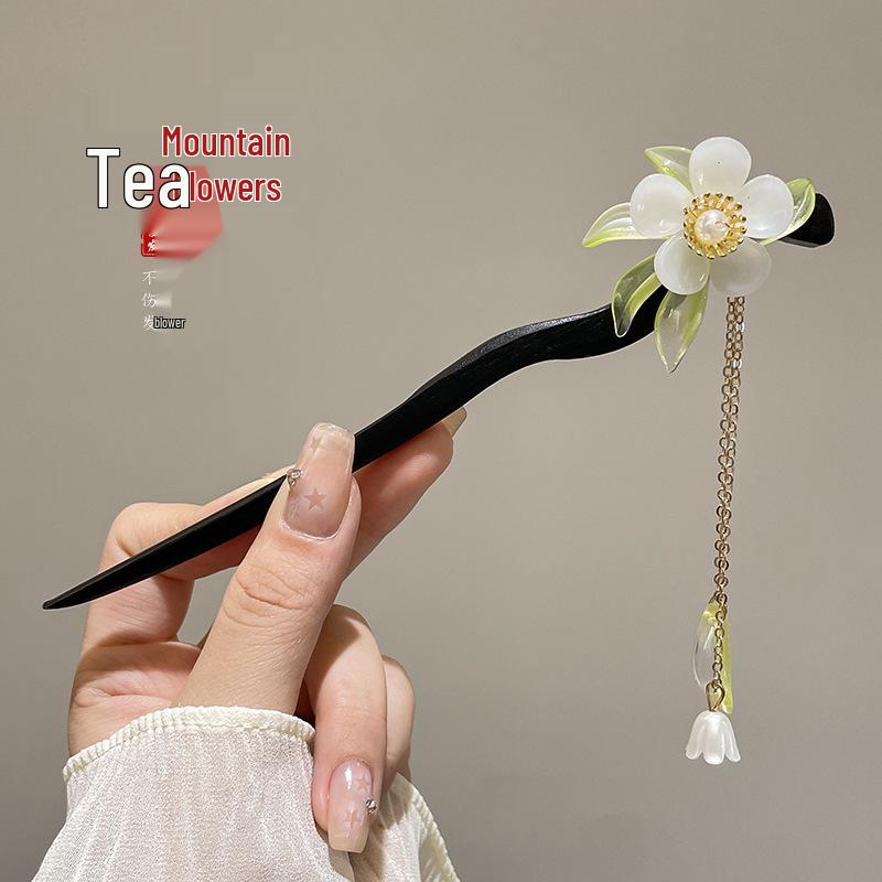 Traditional Sandalwood Hairpin for Chinese Cheongsam & Hanfu Updo