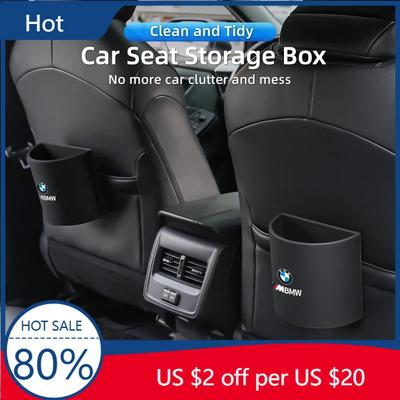 2025 Hot Car Trash Can Seatback Leather Organiser Trash Storage Accessories Interior For Motorsport X1 X3 X5 E39 E46 E90 F20