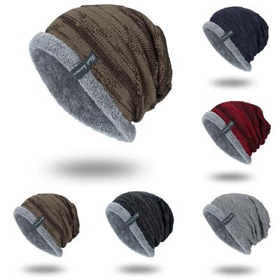 Unisex Knit Hats For Women Men Fleece Lined Ski Cap Slouchy Winter Hat
