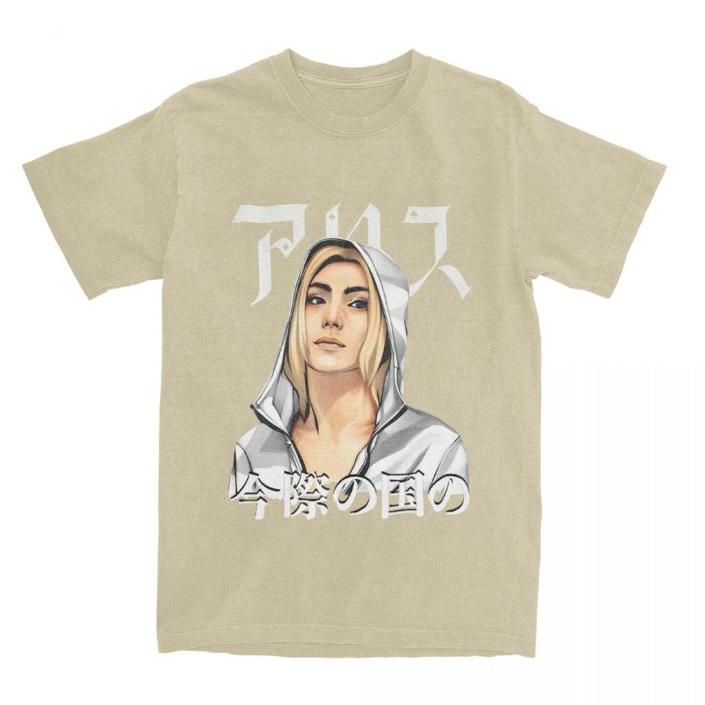 Haikyuu T-Shirt Alice im Borderland 100% Baumwoll-T-Shirts Japanischer Comic Film Neuheit T-Shirt für Männer Strand Kurzarm Kleidung