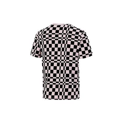 Checkered Loose Sport Short Sleeve T-Shirt With Dropped Shoulders Men Tops Pink 533033-36