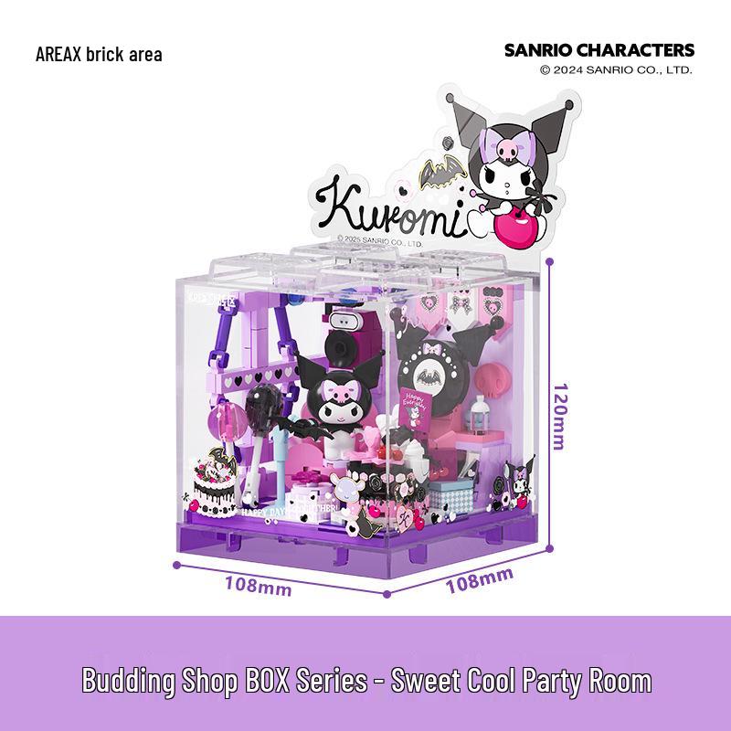 

Кирпичный район Sanrio Hello Kitty Уличный вид Конструктор с пылезащитной крышкой, Совместимый с LEGO для детей - Модель AB0070-75