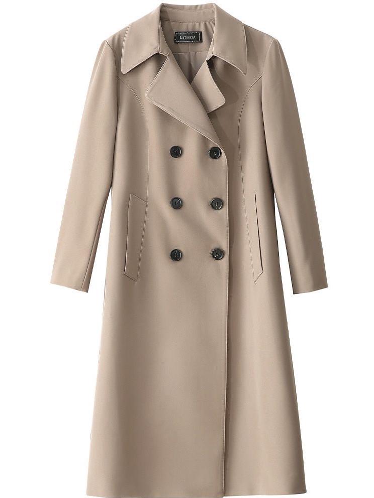 Elegant Spring 2025 Women's Mid-Length Trench Coat for Elderly Ladies