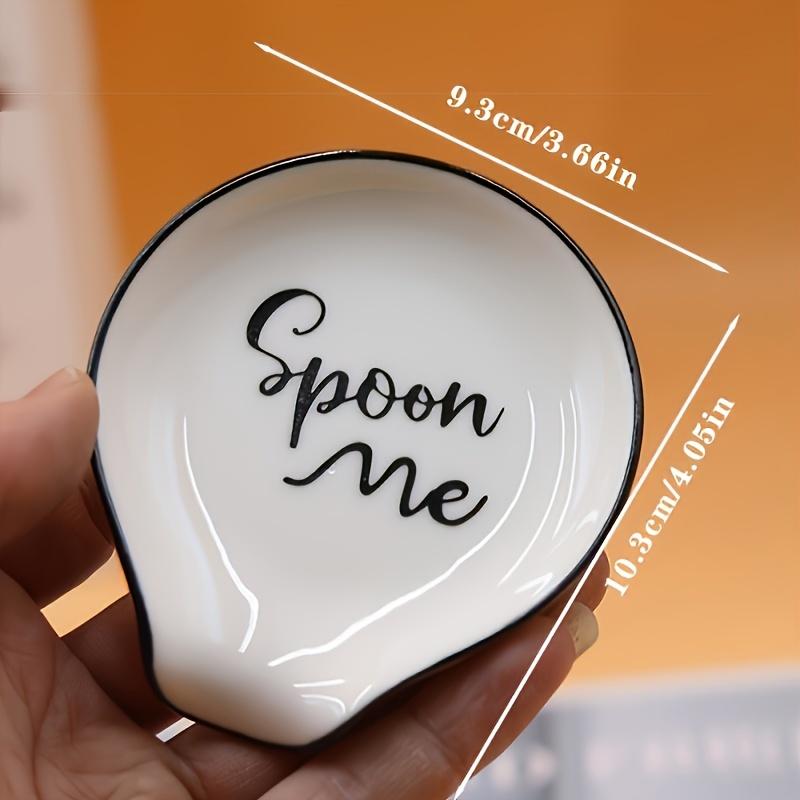 White Ceramic Versatile Spoon Holder & Tray - Perfect for Coffee & Soup Spoons, Kitchen Organizer Kitchen Utensils Tableware