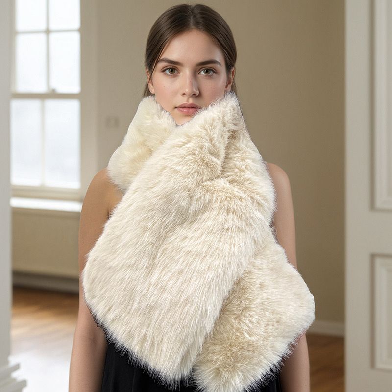 Men's and Women's Faux Fur Warm Winter Wide Neck Scarf - Runway New Arrival Stylish and Chic Women's Scarves