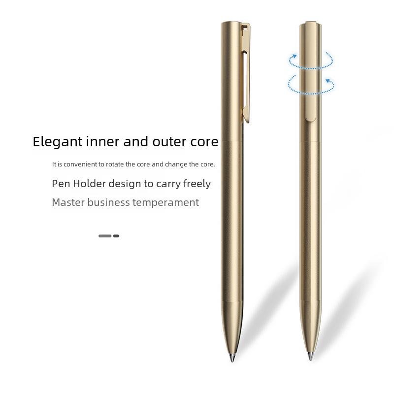 Caneta Gel Metálica Rotativa Beifa - Preta 0.5mm, Elegante Presente de Assinatura