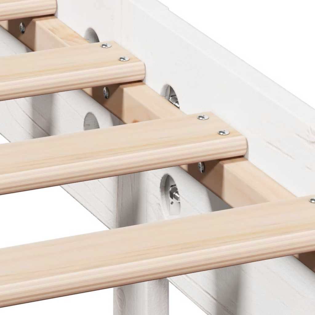 Solid Wood Bed without Mattress White 120x190 cm Pine Wood