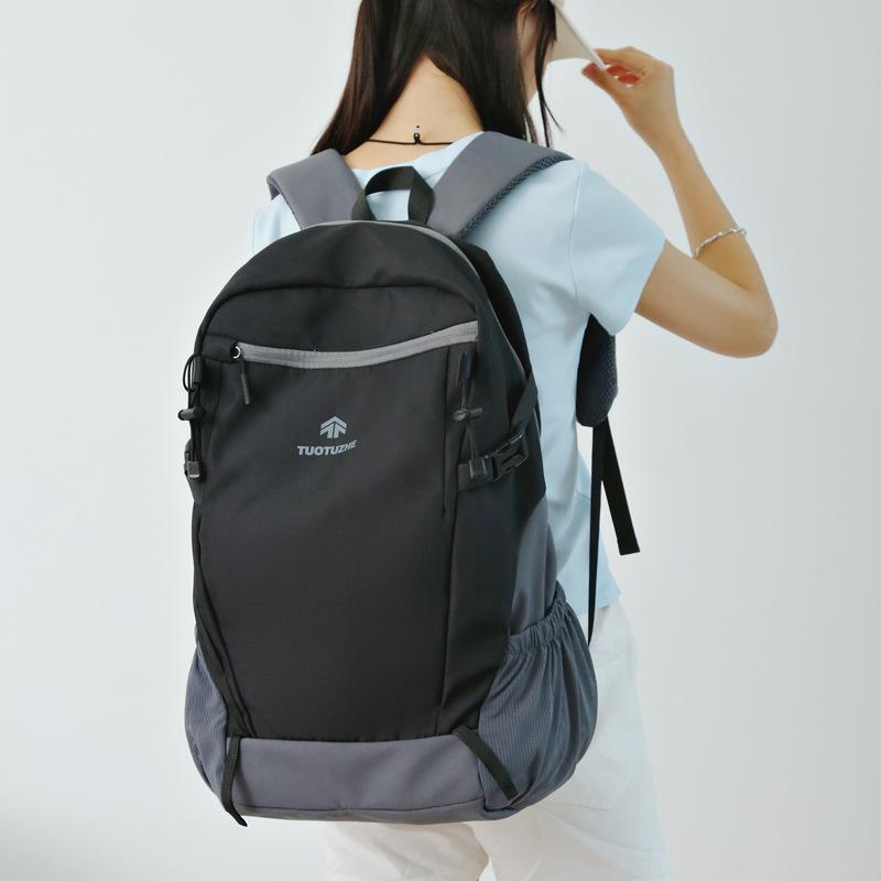 

School bag backpack large capacity lightweight school bag college student leisure outdoor hiking mountaineering bag чёрный
