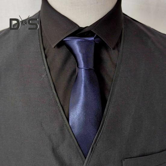 Solid Color Business Tie Formal Faux Silk Pointed Style Men Neckwear Business Trips Formal Event Necktie
