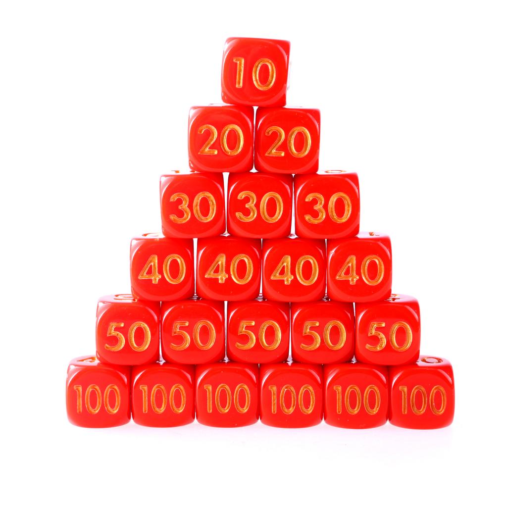 50Pcs Damage Indicator Dices Acrylic Six Sides Game Dices Animation Character Damage Counter Dices Easy to Read Number