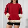 Women's Casual Round Neck Long Sleeve Sweatshirt Solid Color Sweatshirt
