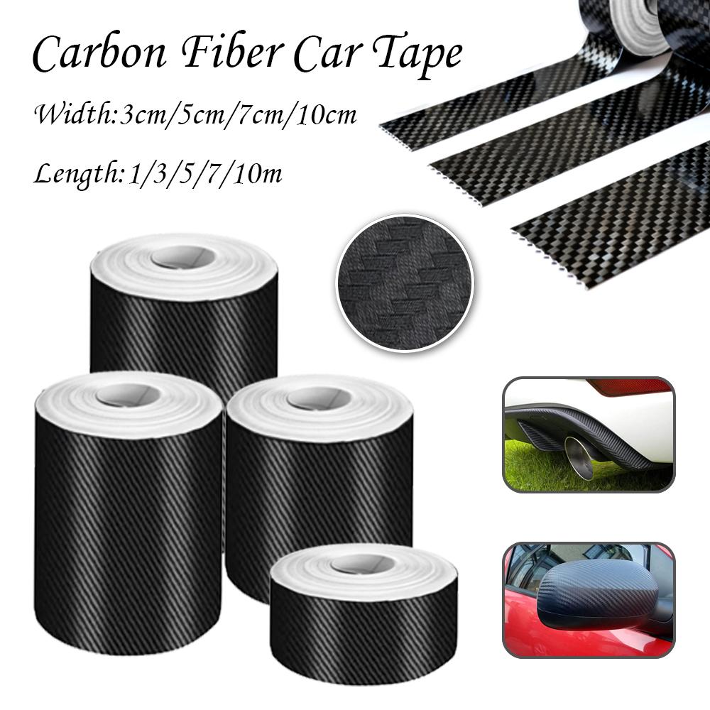 Carbon Fiber Automotive Protective Sticker 1 - 10M, Anti-Scratch Strip for Door Sill Side Mirror
