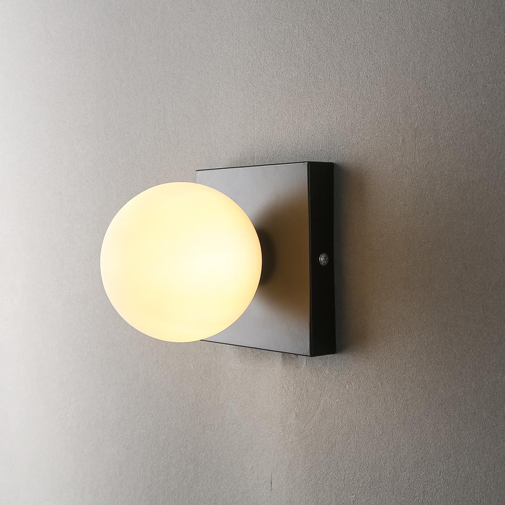 Square Dish LED Wall Lamp Wall Lighting Fixtures for Bedroom Living Room Indoor Ball In the Ball Glass Wall Sconce for Corridor