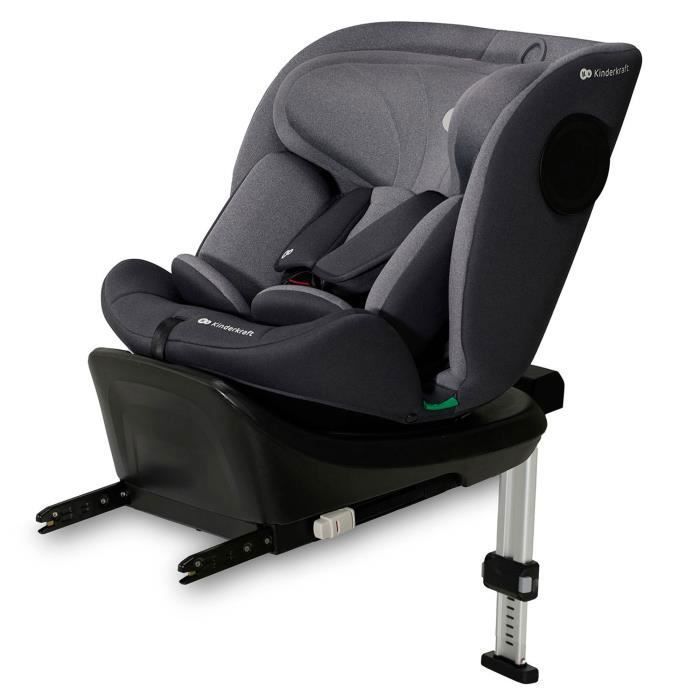 Siège-Auto Enfant Kinderkraft I-360 I-SIZE, 40–150cm, Pivotant 360°, ISOFIX, Jambe De Force, H-GUARD, Appui-Tête Réglable, Gris