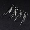 Titanium steel earrings bulletproof small group Park Zhimin same earrings personalized asymmetrical stainless steel earrings earclips