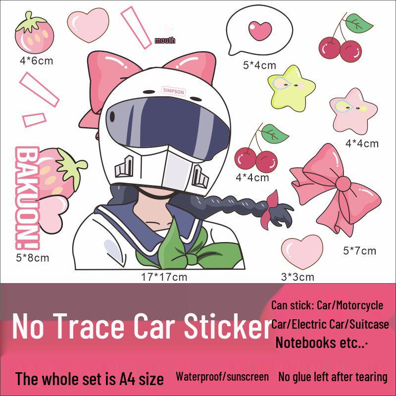 

Персоналізована водонепроникна мила мультяшна наклейка на мотошолом для дівчинки