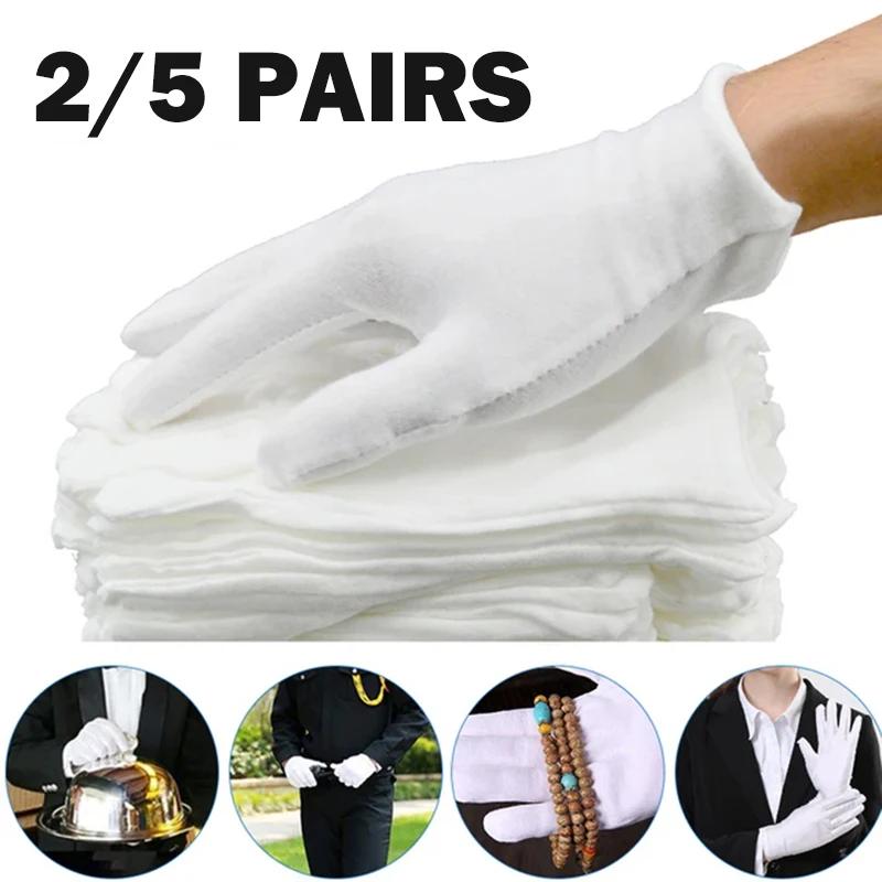 10Pcs White Cotton Work Gloves for Dry Hands Handling Film SPA Gloves Ceremonial High Stretch Gloves Household Cleaning Tools