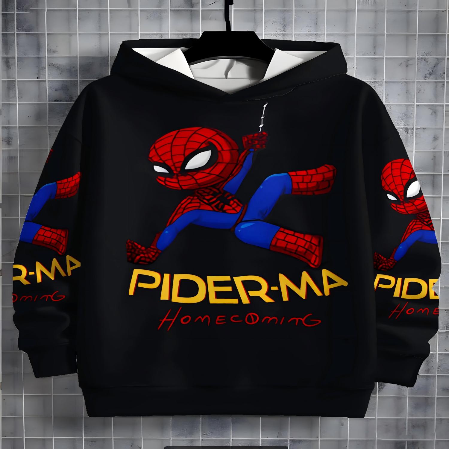 

2026 Children s Hoodies 3D Spider Printed New Men s and Women s Hoodies Casual Neutral Hoodies Children s Hoodies Clothing 13-14Y