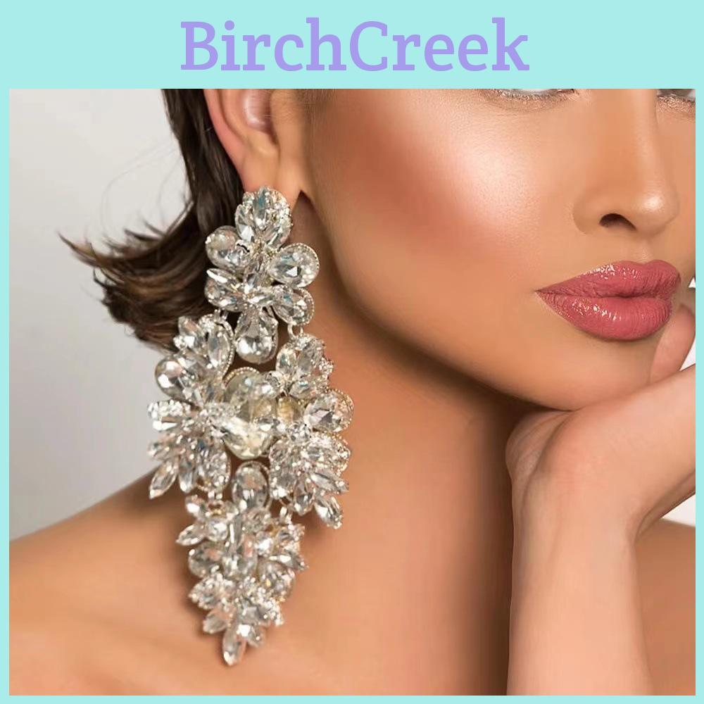 Geometric Water Diamond Earrings For Women Fashion Jewelry Gift For Spring