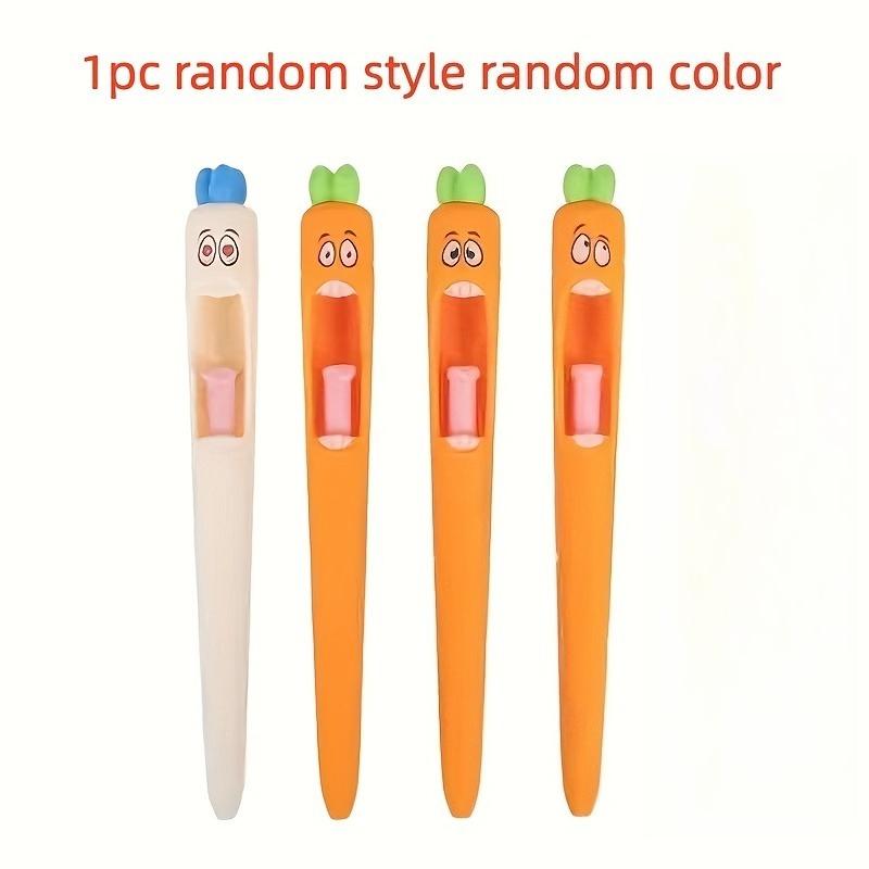 

Screaming Carrot Novelty Pen with Retractable Tongue Mechanism for Office School Use, Party Decor and Funny Gift Giving оранжевый