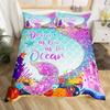 Copripiumino con Scaglie di Pesce Copripiumino a Coda di Sirena Matrimoniale Microfibra Ragazza Guscio Stella Marina Set Biancheria da Letto Per Bambino Adolescente Stanza Kawaii Decorazione