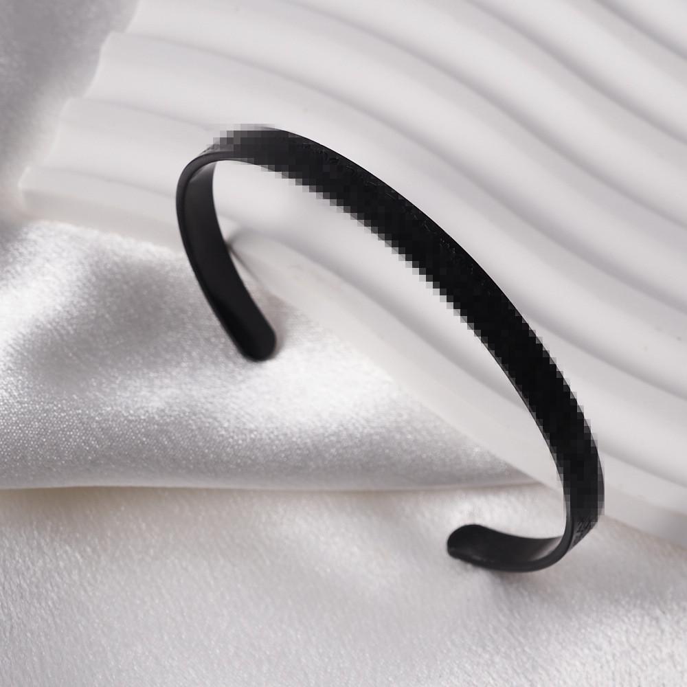6mm Eco-friendly Stainless Steel Rune Cuff Bangle – Versatile Unisex Design