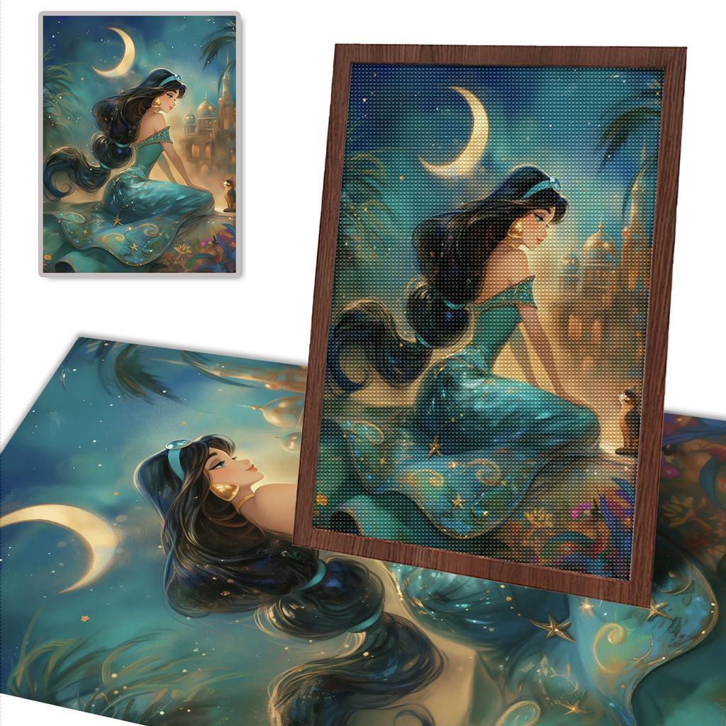 5D Diy Diamond Painting The Princess Under The Moonlight Full Drill Rhinestones Mosaic Embroidery Handmade Products Home Decor Gift