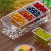 Taco Bar Serving Set for Party Ice Chilled Condiment Caddy Organizer for 5 Removable Compartments Garnish Serving Tray Platter for Picnic Camping