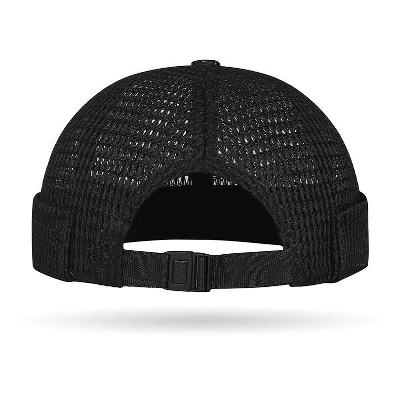Leather Label Hollowed-out Large Mesh Tang Hats for Men and Women Hip-hop Breathable Landlord Hats