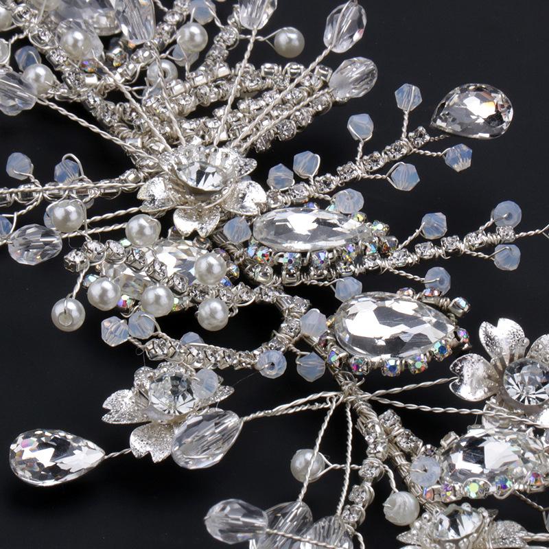 Handmade European Crystal Bridal Hairband In White Wedding Dress Design
