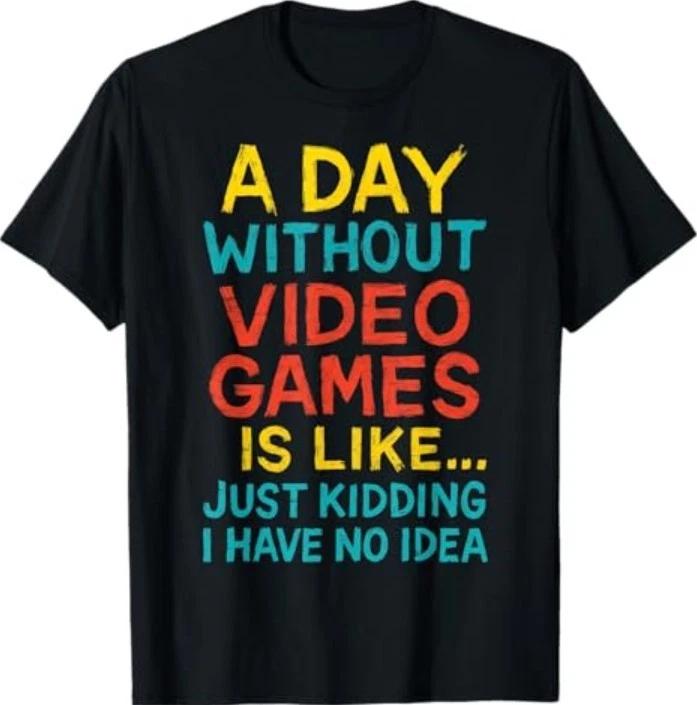 Funny Gamer Graphic Tee Men Video Gaming T-Shirt M