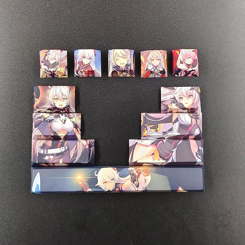12Keys/Set Anime Character Design Custom Thermal Sublimation Keycaps For Mechanical Keyboard Mechanical Keyboard Caps Accessorie