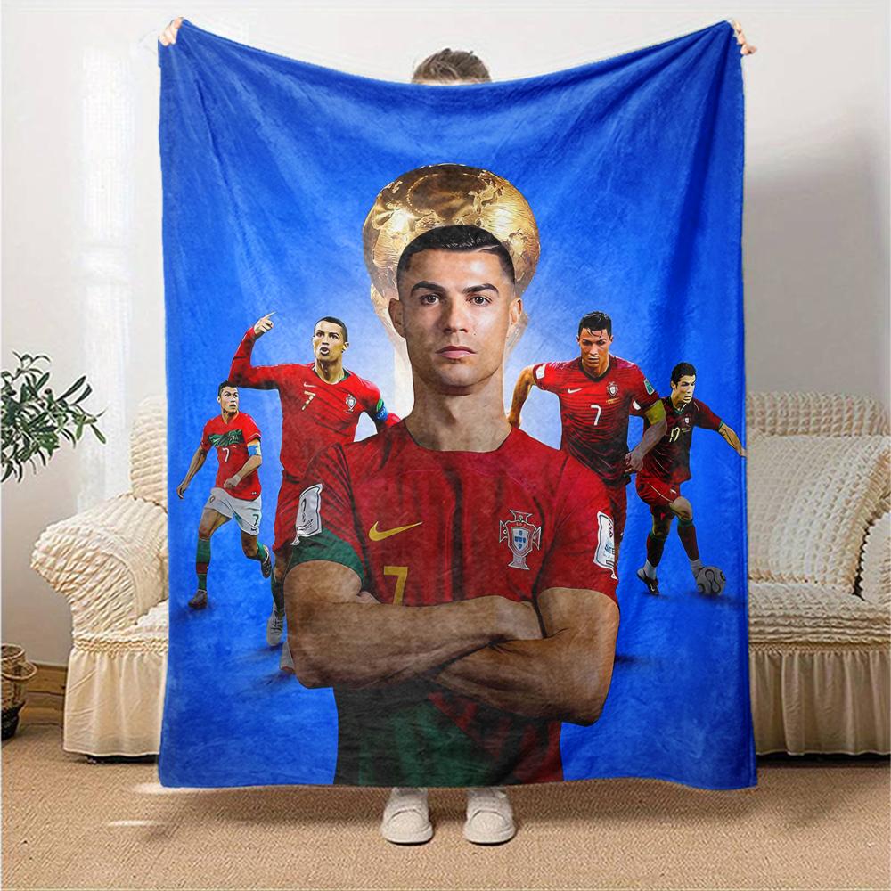 1pc Soccer 7 (4) Blanket, Gift, for Men and Women, Soft Blanket, Good for Sofa Bed Couch Travel, Lightweight Flannel Blanket