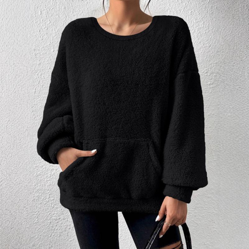 2025 New Autumn and Winter Casual Fashion Solid Color Long-sleeved Sweatshirt