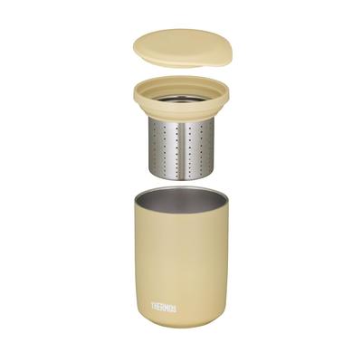 Thermos Vacuum Insulated Tea Tumbler, 500ml, Sand Beige (JTB-500FI SDBE) with Tea Strainer
