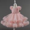 Baby Dress 0-5 Years Old Birthday Party Wedding Sleeveless Mesh Fluffy Cute Girl Princess Dress