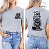 No Talkie Before Coffee Print T-shirt Short Sleeve Casual Top Summer Women Black Cat Kawaii Streetwear Graphic Tees Shirt Tops